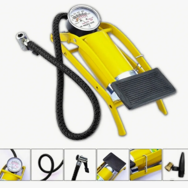 Bomba De Ar Com Pedal e Manômetro