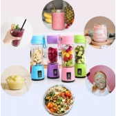 Mini Liquidificador Portátil Recarregável Com 6 Lâminas 380ML Cabo USB