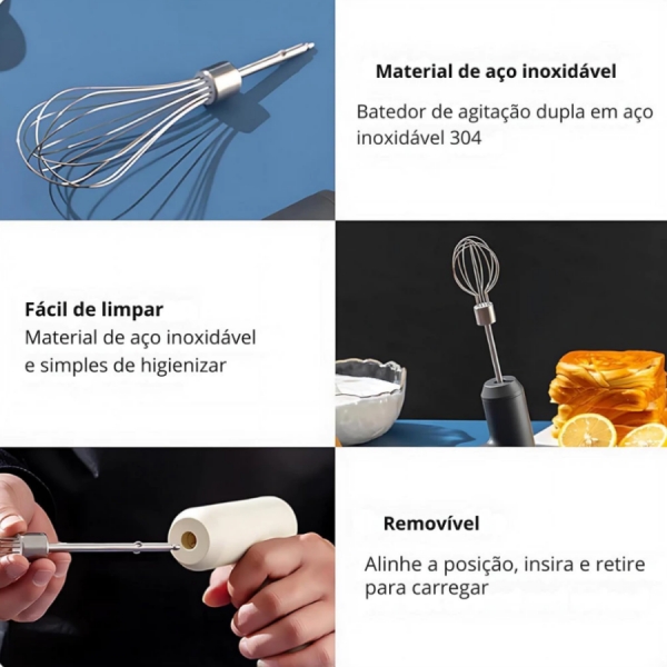 Batedor Elétrico De Ovo Grande Com Mixer 3 velocidades