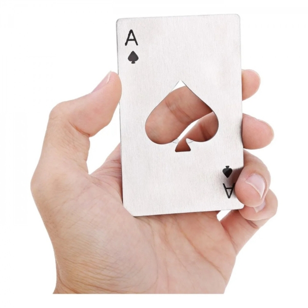 Kit 5 Abridor Garrafa Cerveja Carta Baralho As Espadas Inox