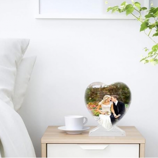 Molde de Resina em Formato de Coração para Exposição, Molde de Silicone em Formato de Coração com Foto Personalizada DIY