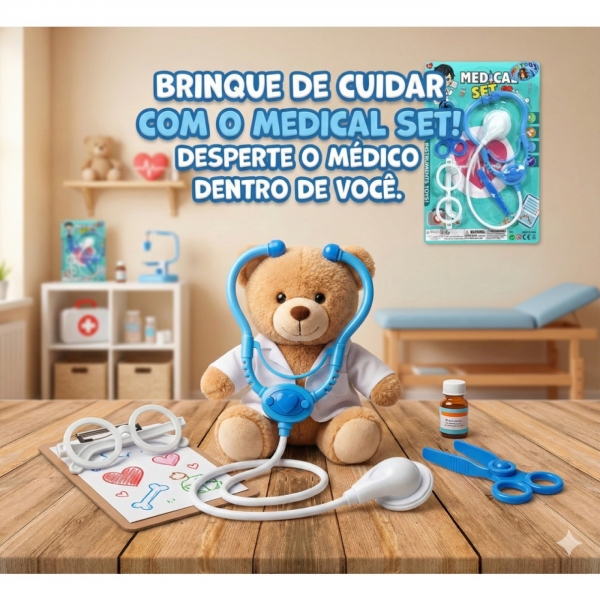 Kit Médico Brinquedo De Profissões Brinquedo Educativo 4 Pçs