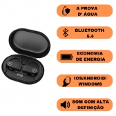 Fone De Ouvido Bluetooth Esportivo Sem Fio iOS E Android Resistente Água A Gold