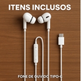 Fone de Ouvido Com Fio Tipo-C Borrachinha Borracha Anti-Ruído Com Microfone Premium Universal
