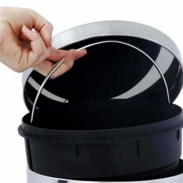 Lixeira Aço Inox Cesto 5 Litros Com Pedal Balde Lixo Removível