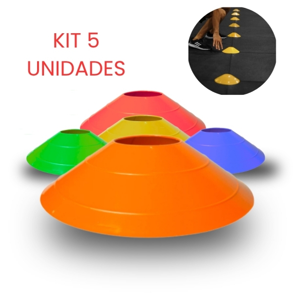 Kit 5 Chapéus Chinês Treino Funcional Agilidade Treinamento Futebol Futsal Academia