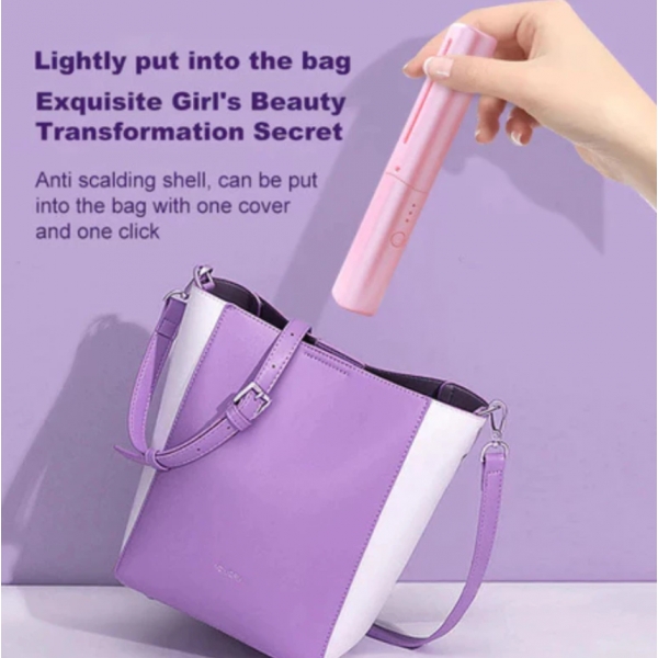 2 em 1 Escova De Alisamento Capilar Alisador De Cabelo Aquecido Recarregável Mini Pente Portátil