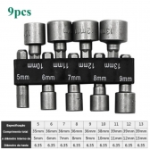 Kit de Jogo de Bits Soquete Canhão para Parafusadeira 5 A 13mm