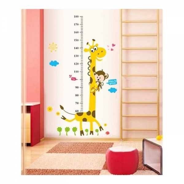 Adesivo Regua Girafa De Parede E Porta Medir Altura