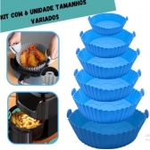 Kit 6 Formas Airfryer Tamanhos Variados Silicone Antiaderente Microondas Lavável Com Alça envio aleatorio
