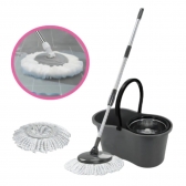 Mop Giratorio Balde 9 Litros Com Cesto Inox Cor Preto
