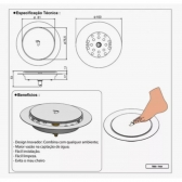 Ralo Click P/banheiro Redondo Preto Black 10x10 Veda Cheiro