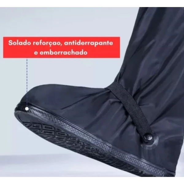 Capa de Chuva Polaina Impermeavel Bota Galocha Protetor Calçado Motoqueiro Sapato Moto