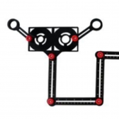 Régua Gabarito Dobrável Multiangular Esquadro Em Alumínio