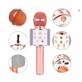 WS-858 - Microfone infantil de Karaoke Microfone de Brinquedo Sem Fio Bluetooth