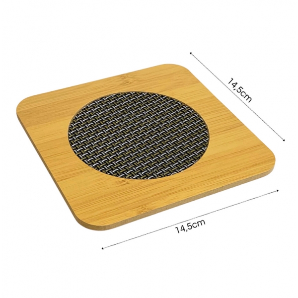 Descanso De Panelas Quadrado Madeira Protetor De Mesa Suporte Travessas Copos Cerejeira