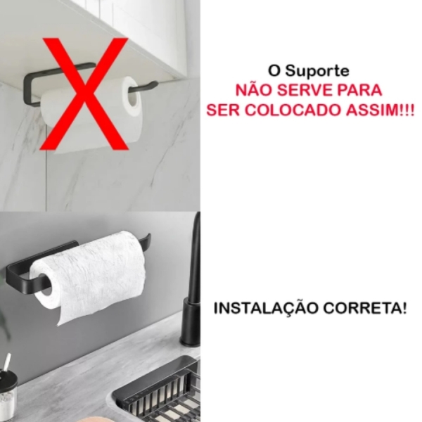 Porta Papel Toalha Suporte Parede Armário Cozinha