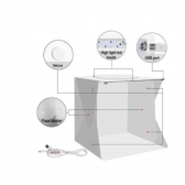 Mini Estúdio Fotográfico com Luz LED USB Portátil Para Foto de Produto Fundo Branco e Preto Incluso - envio imediato