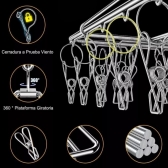 Varal 20 Prendedores Roupa Bebe Calcinha Cueca Dobrável Inox