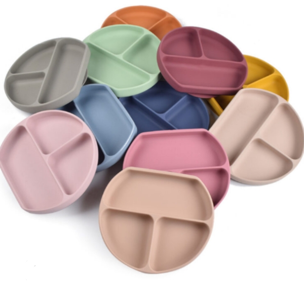 Kit 6 Alimentação Bebê Silicone Prato Babador Copo Tigela Cor Rosa Introdução Alimentar infantil