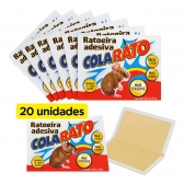 Kit 20 Unidades Ratoeira Adesiva Cola Forte Pega Rato Roedor