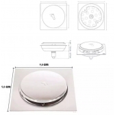 Ralo Click quadrado Inteligente 10x10cm Cromado Inox Banheiro Veda Cheiro