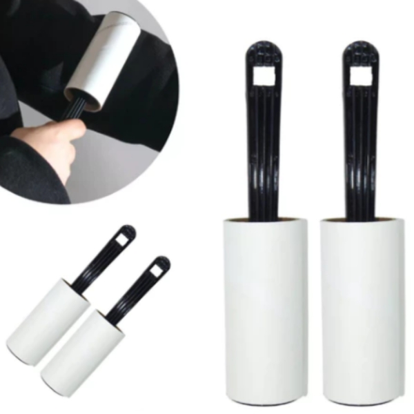 Rolo Tira Pelos e Pó de Roupas com 10 Folhas e Adesivos Reutilizavel