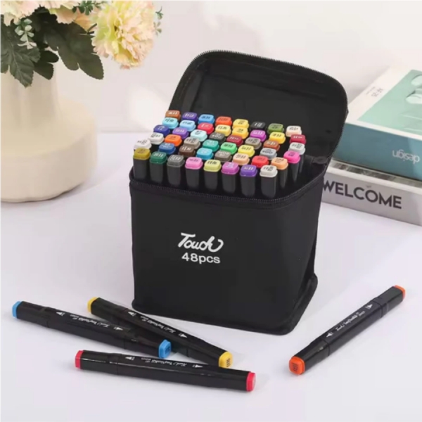 Estojo Kit 48 Canetinhas Marcadores Pintura Bobbie Goods