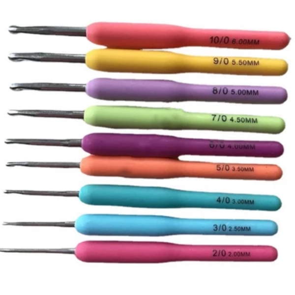 Colorido Macio Plástico Lidar Com Alumina Crochê Ganchos Agulhas De Tricô Conjunto 2-6mm Para Tecer Costura Tool-9pcs
