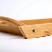 Bandeja Em Bambu Com Alça Para Servir Retangular 34X23Cm