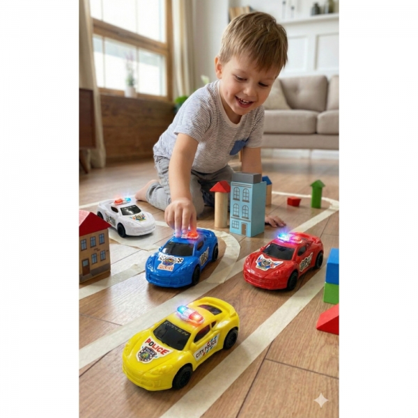 Carrinho De Brinquedo Fricção 4 Unidades Coleção Miniatura