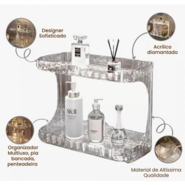 Prateleira Organizador De Banheiro Porta Maquiagem Multiuso