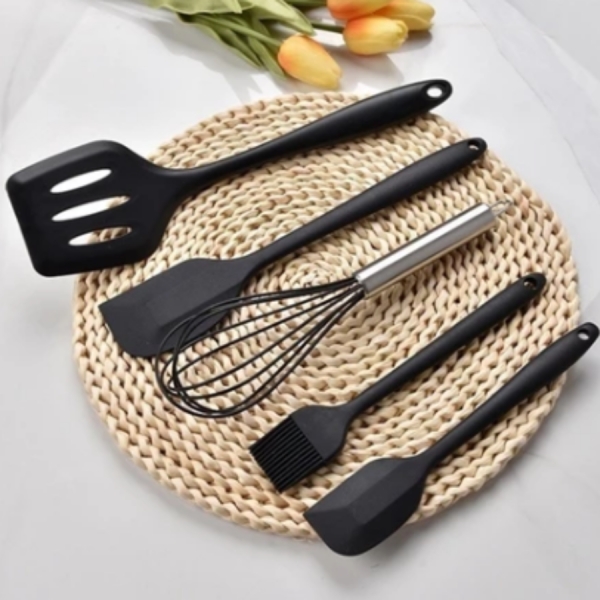 Kit Utensílios Conjunto De Cozinha Com 7 Peças Silicone Colorido