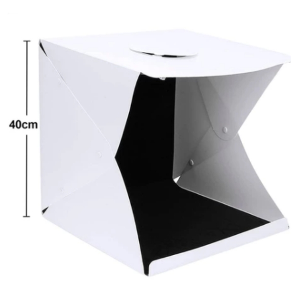 Mini Estúdio Fotográfico com Luz LED USB Portátil Para Foto de Produto Fundo Branco e Preto Incluso - envio imediato