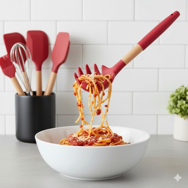 Pegador Cabo De Silicone Massa E Macarrão