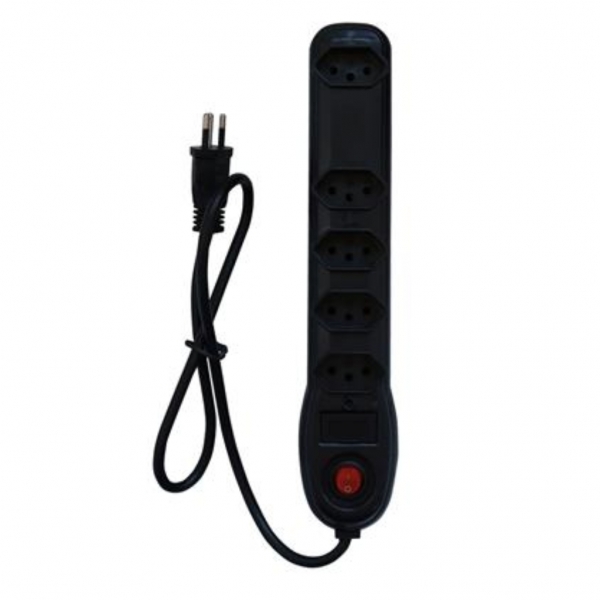 Filtro De Linha De 5 Tomadas Filtro De Linha 5 Tomadas Cor Preto Comprimento Do Cabo De 100cm 110v/220v
