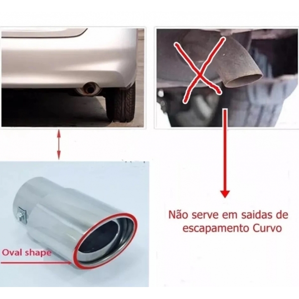 Ponteira Escapamento Aço Inox Saída 3 Polegadas Universal
