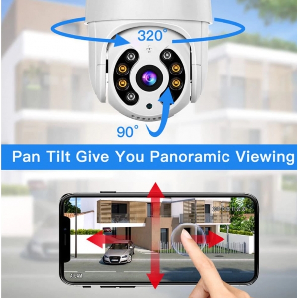 Camera Ip Wifi Externa Hd Sensor De Movimento Ptz Speed Dome a Prova Agua Zoom 2 Antena