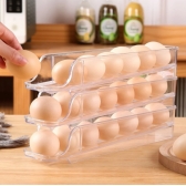 Porta Ovos Suporte 3 Andares Rolante Para 21 Ovos Dispenser Armazena e organizador de Geladeira