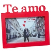 Porta Retrato TE AMO 10x15 cm Vermelho para Presente de Dia dos Namorados Casamento Esposa Mãe