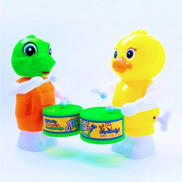 Brinquedo Animais Dino Papagaio Toca Tambor Infantil