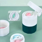 Porta Comprimido Multiuso Com Cortador E Amassador Armazenamento Duplo