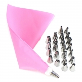 24 Pçs Conjunto De Saco De Confeiteira De Silicone Com Bico