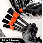 Kit 5 Pincéis Lavagem Detalhamento Automotivo Cerdas Firmes 4.0