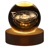 Luminária Decorativa Globo LED Com Interruptor On e Off Lua Via Láctea Sistema Solar Bola De Cristal