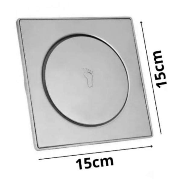 Kit 2 Ralo Inteligente Click 15x15 Cm Inox Banheiro Lavabo Veda Cheiro