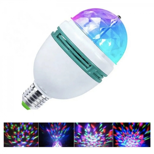 Lâmpada Led Globo Colorido Giratório Para Festa Discoteca