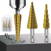Broca Escalonada 3 Peças Hss Step Drill Bit Set Cone Hole