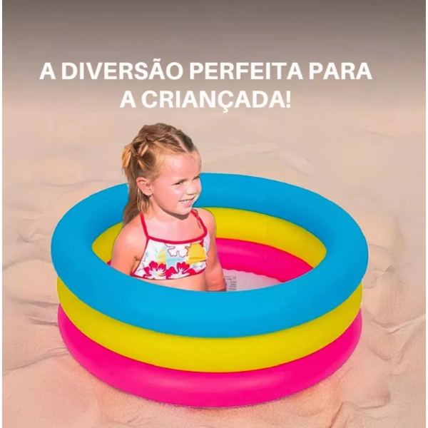 Banheira Piscina Inflável 88 L Piscina Para Crianças 3 Anéis