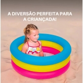 Banheira Piscina Inflável 88 L Piscina Para Crianças 3 Anéis